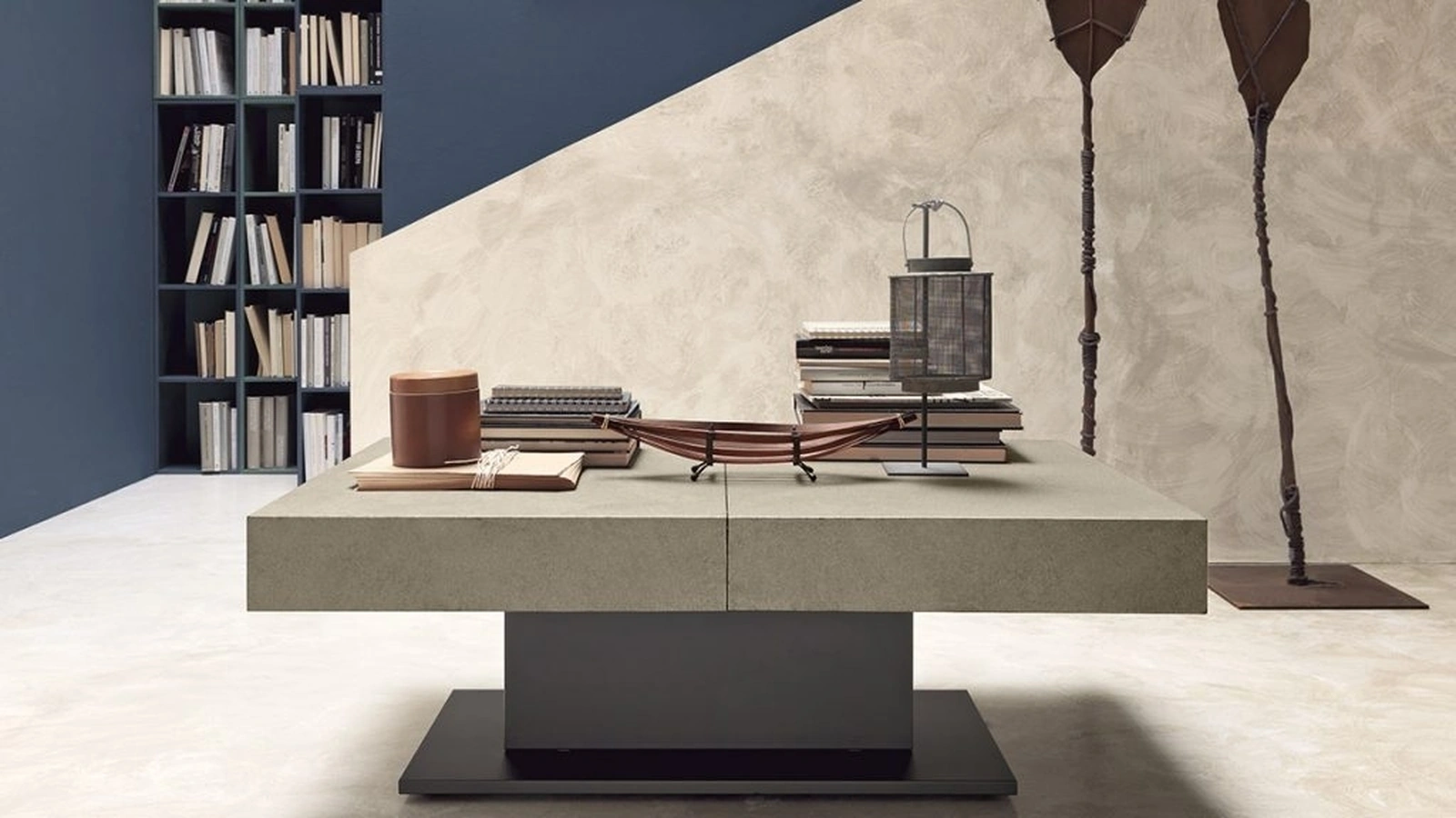 Transformable coffee table with Ares Fold laminate top by Altacom