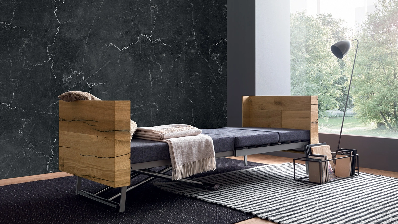 Convertible coffee table that transforms into a comfortable single bed Tavoletto by Altacom