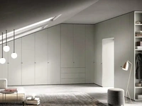 Custom-made wardrobe with swing doors for attics Libeccio U467 by Moretti Compact Day Night