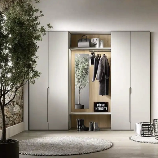 Wardrobe with swing doors Utility Amber U456 by Moretti Compact Day Night
