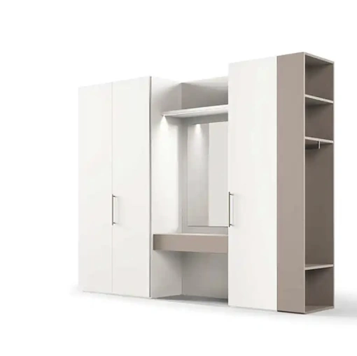 Wardrobe with swing doors Utility Libeccio U452 by Moretti Compact Day Night