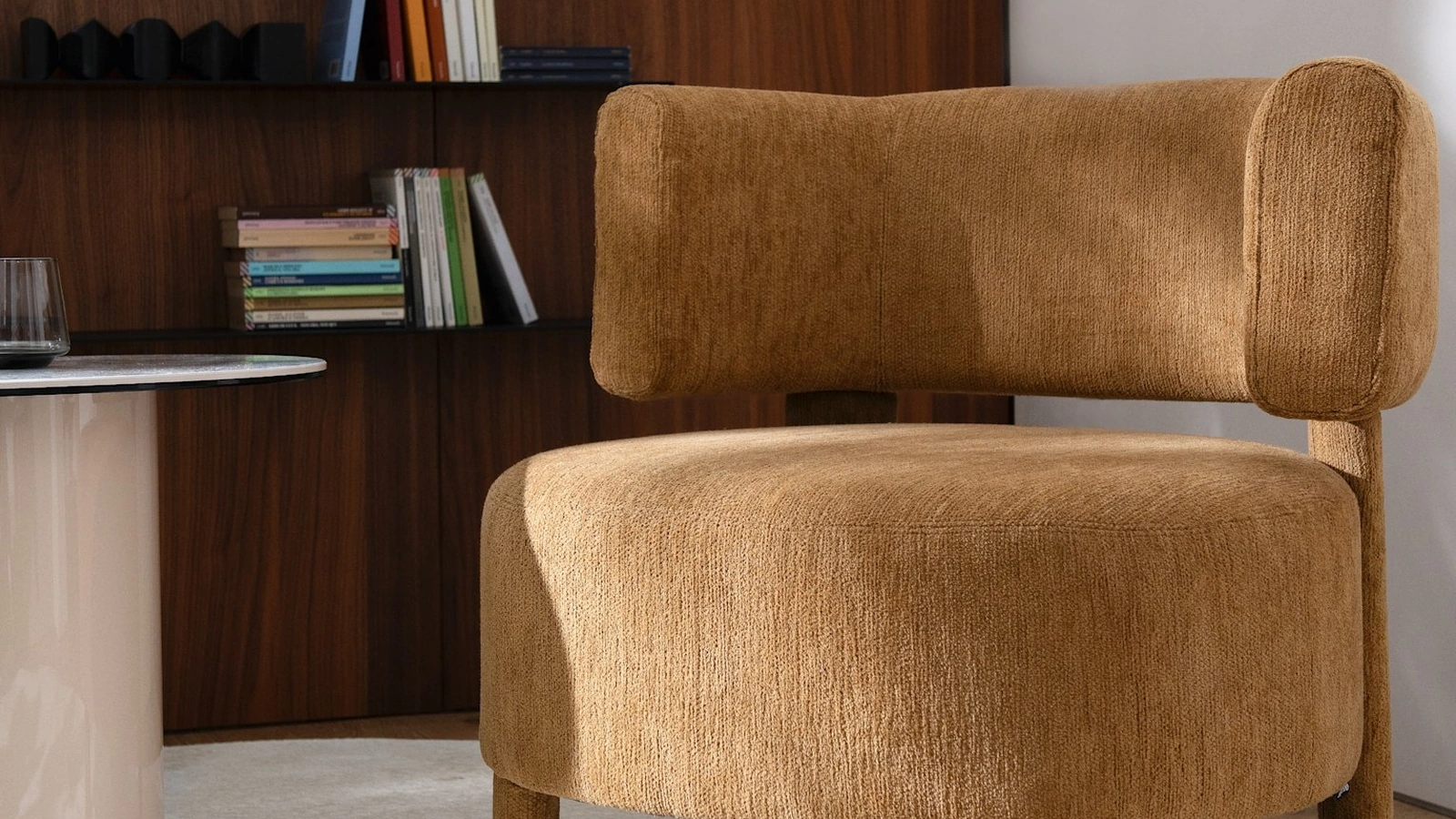 Armchair upholstered in Glen Soft fabric by Calligaris