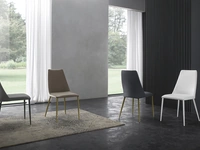 Stackable Branch Atelier chair upholstered in Zamagna fabric or eco-leather
