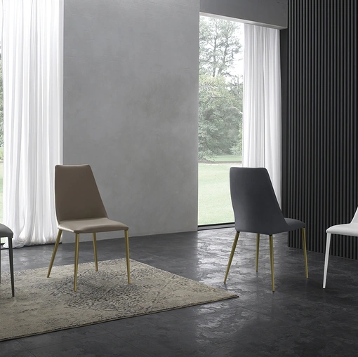 Stackable Branch Atelier chair upholstered in Zamagna fabric or eco-leather