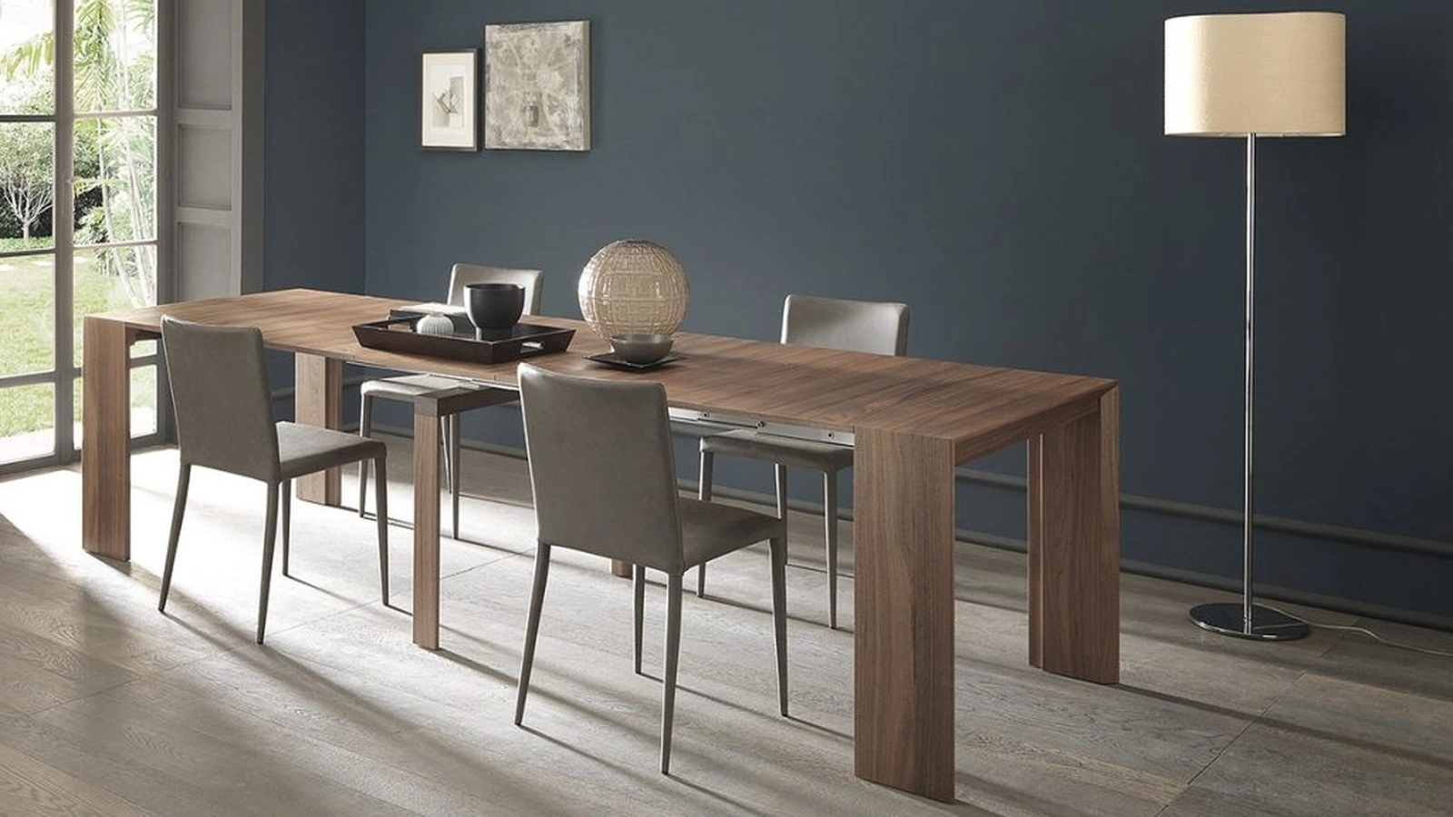 David extendable console table with telescopic mechanism in Altacom wood