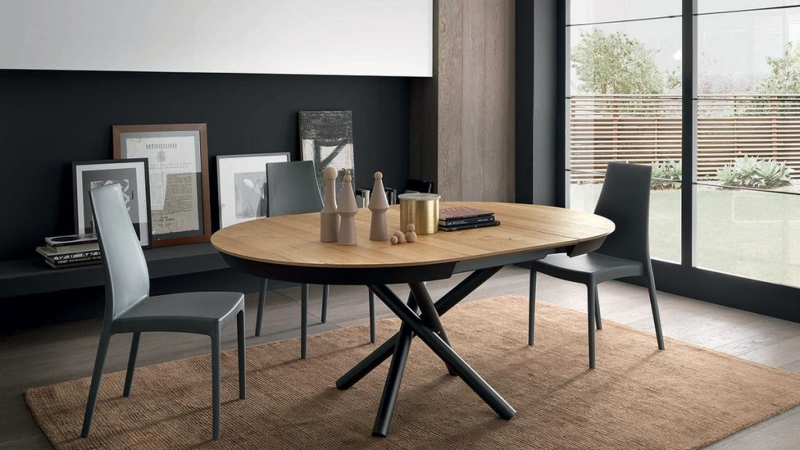 Fahrenheit Round Extendable Table in Oak by Altacom