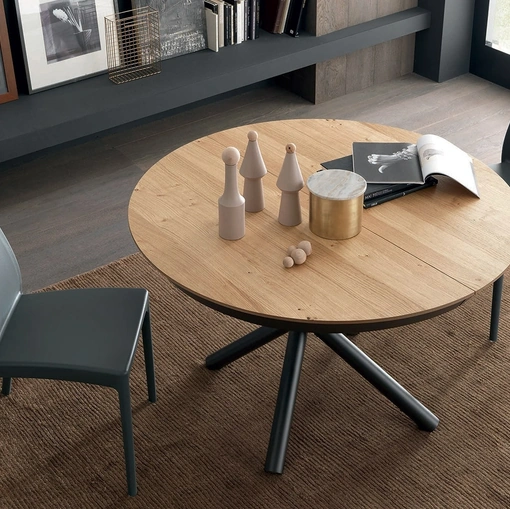 Extendable table Fahrenheit Round in Oak by Altacom