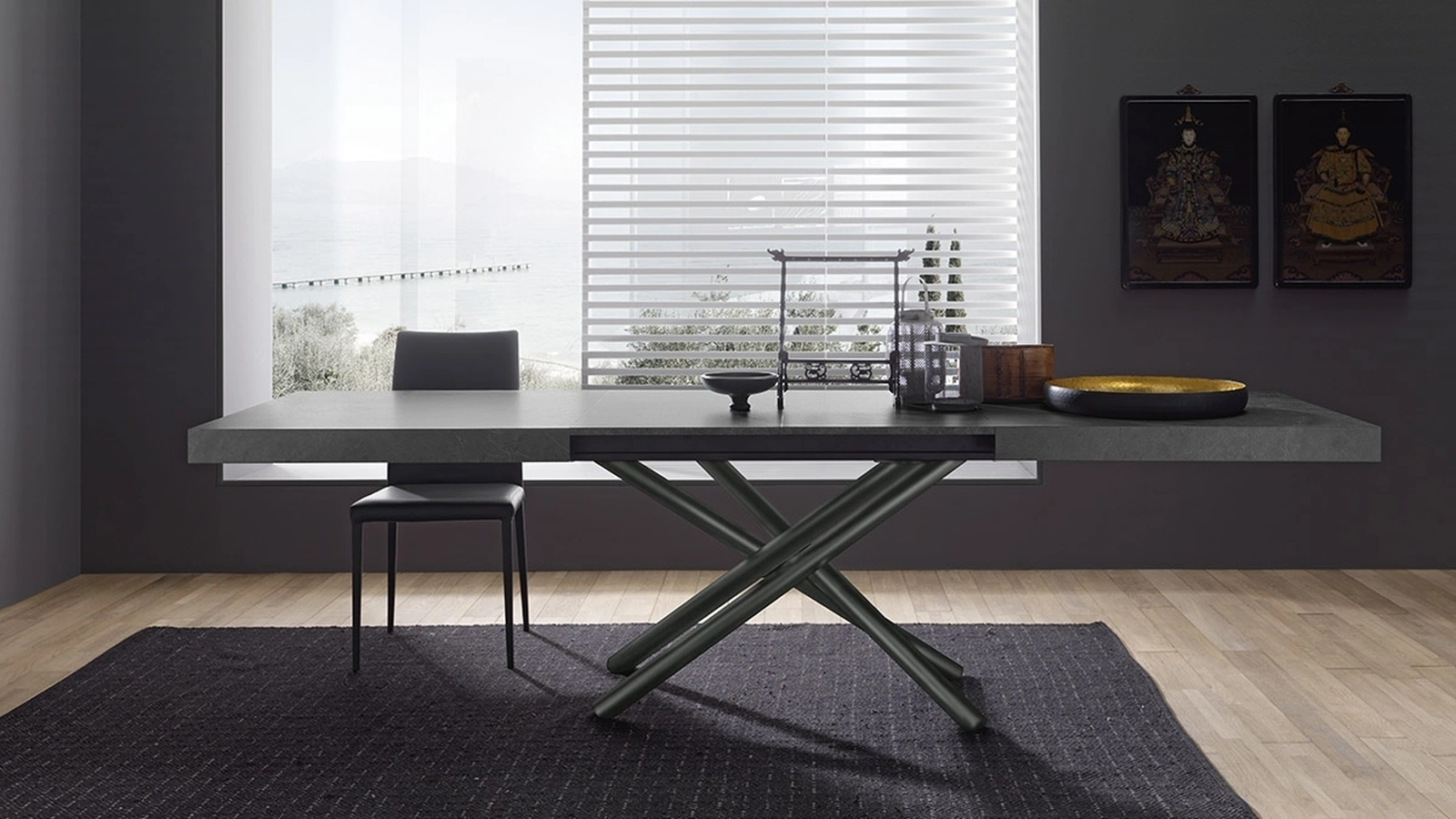 Extendable table Fahrenheit with melamine top and metal base by Altacom