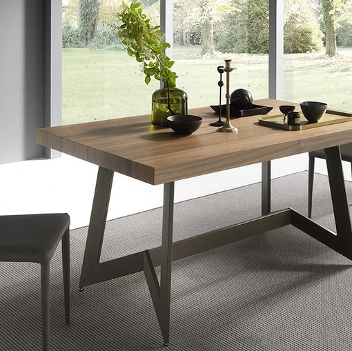 Extendable table with wooden top Sipario by Altacom