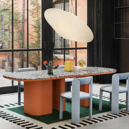 Bonbon Table in Palladio Moro marble by Miniforms