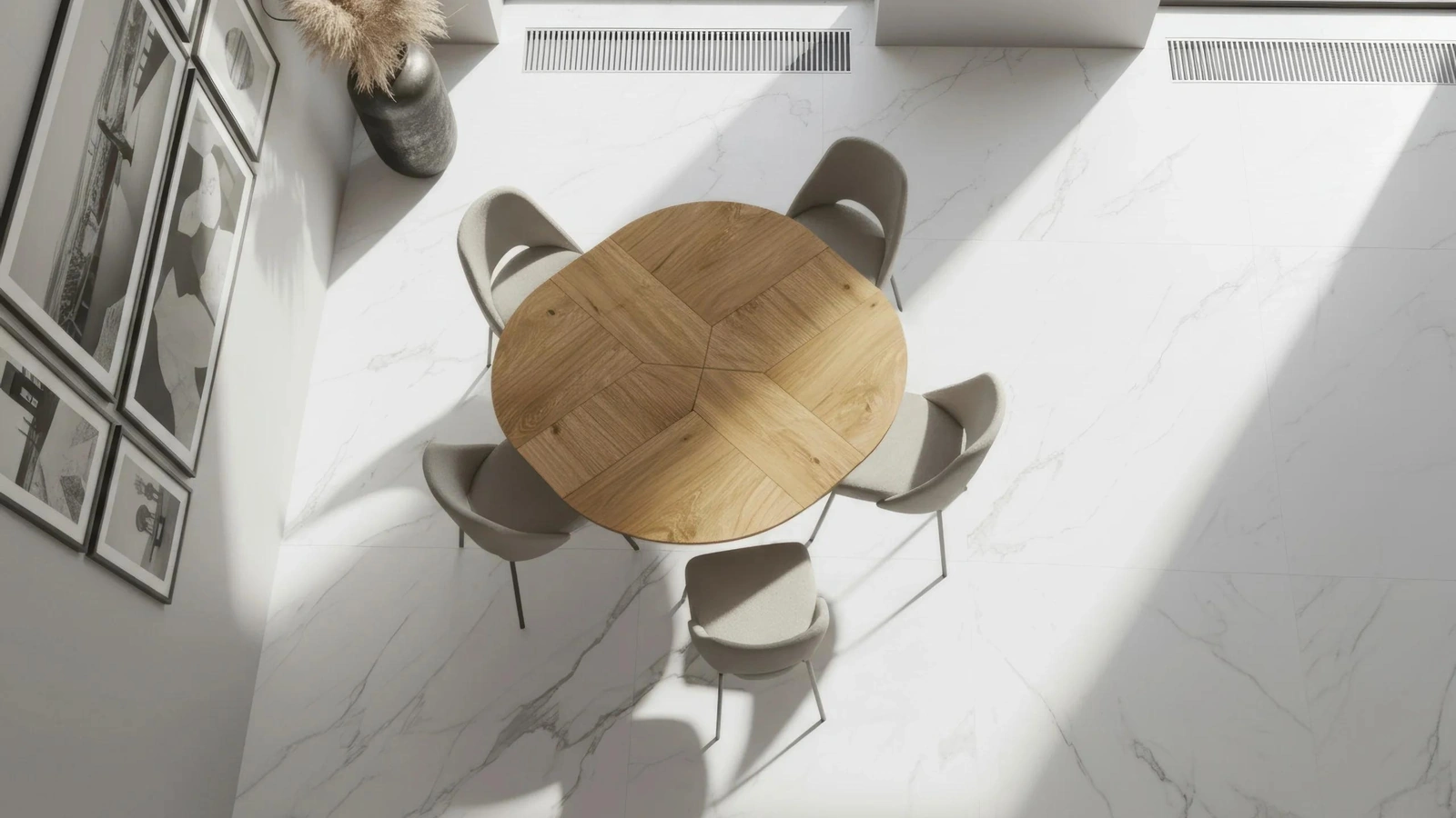 Extendable modern table Croissant by Easyline