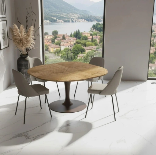 Modern extendable Croissant table by Easyline