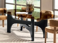 Nogu glass table by Calligaris
