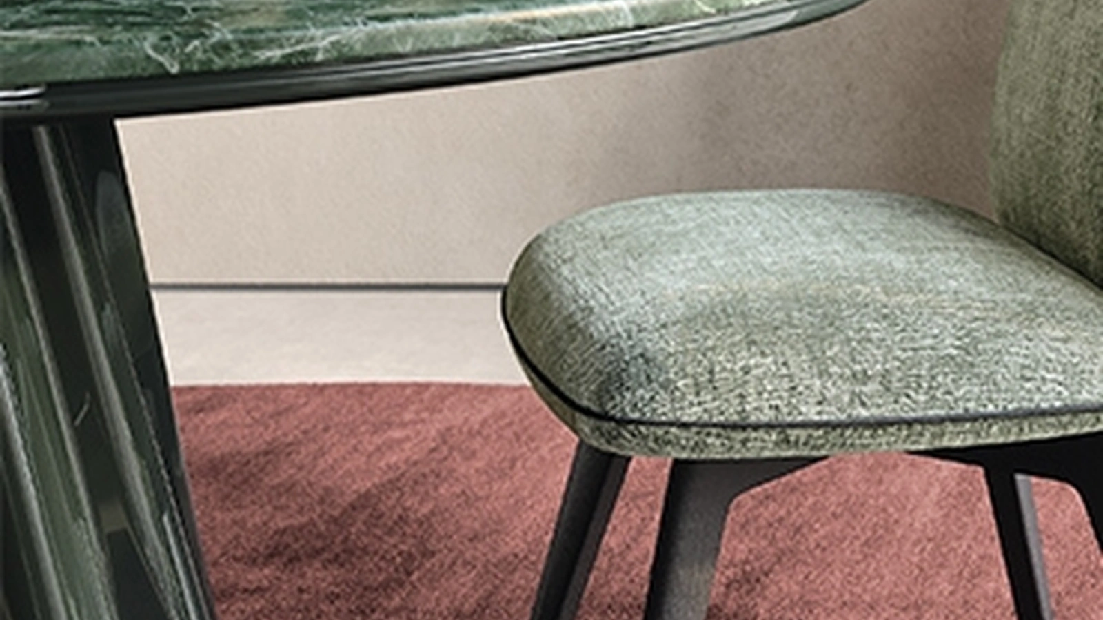 Onda table with marble top by Pianca