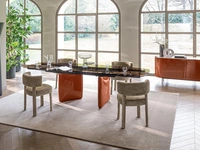 Calligaris Riverstone extendable glass table