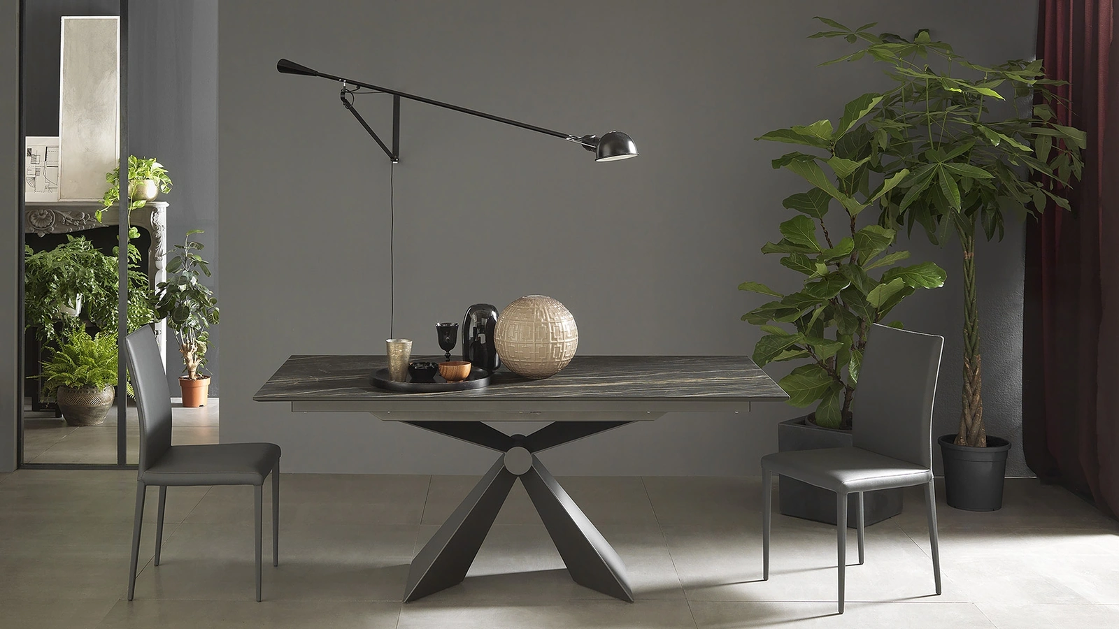 Extendable table with ceramic top Sintesi by Altacom