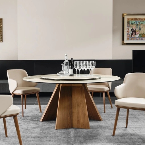 Susan round table in ceramic by Calligaris