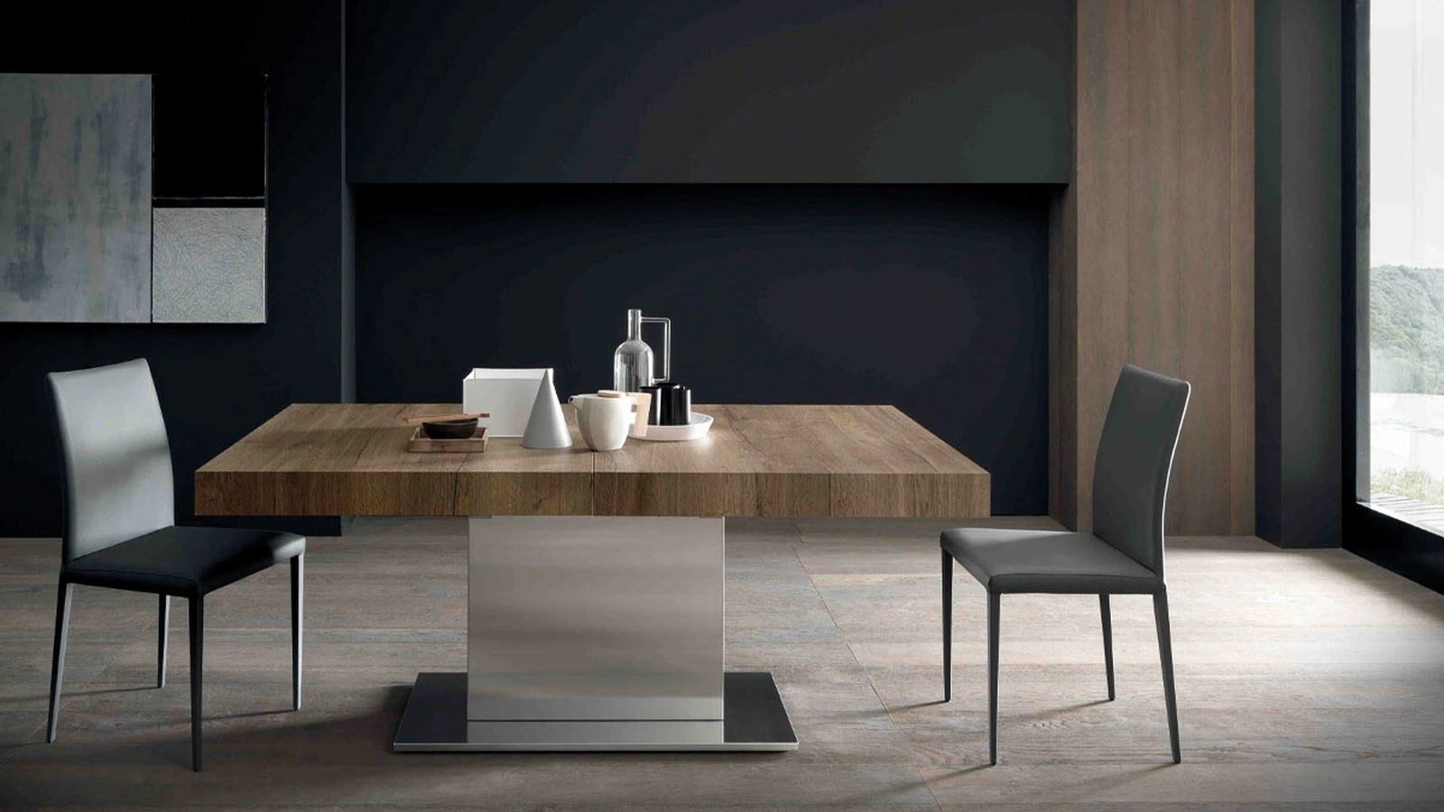 Tower Maxi extendable table in Altacom Oak laminate