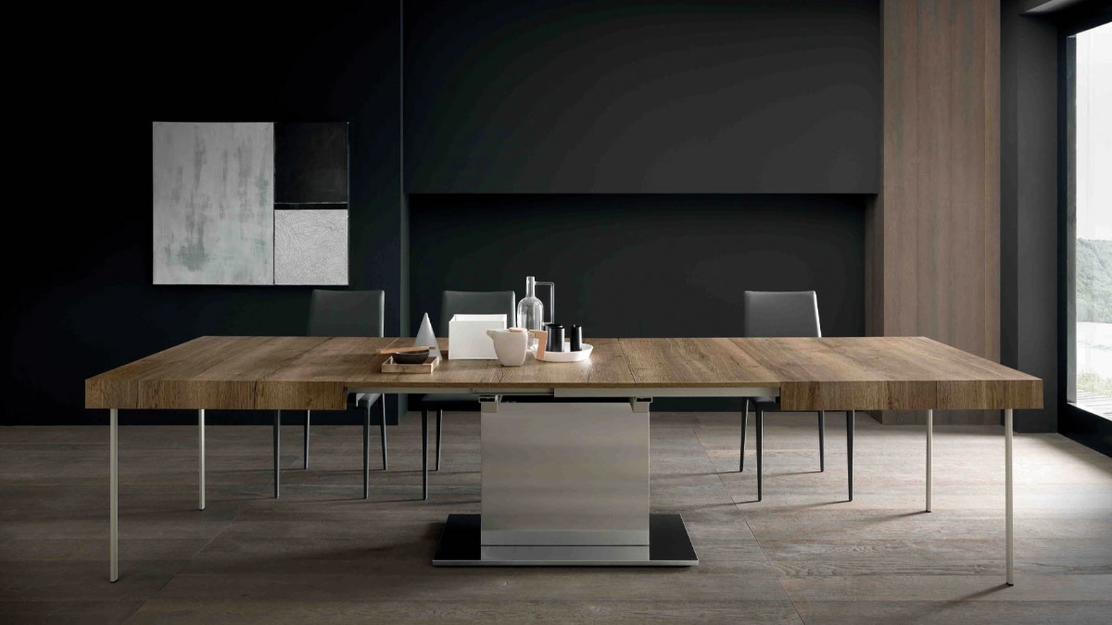 Tower Maxi extendable table in Altacom Oak laminate