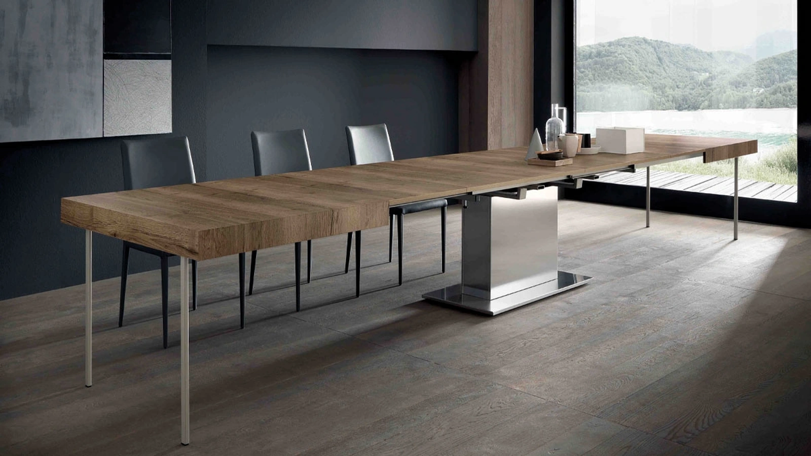 Tower Maxi extendable table in Altacom Oak laminate