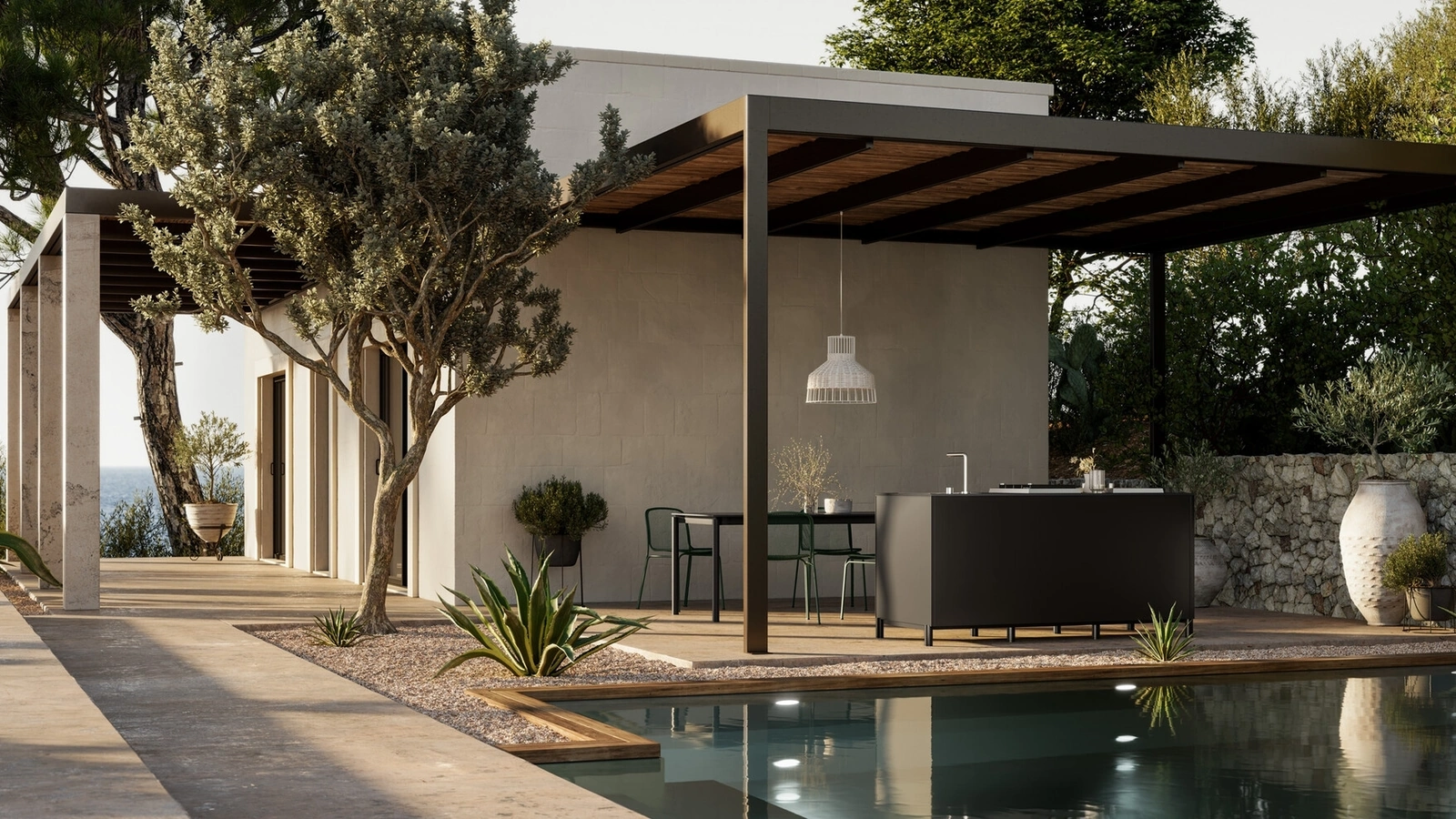 Modern Outdoor Aluminum Kitchen Aura 01 by Arredo3