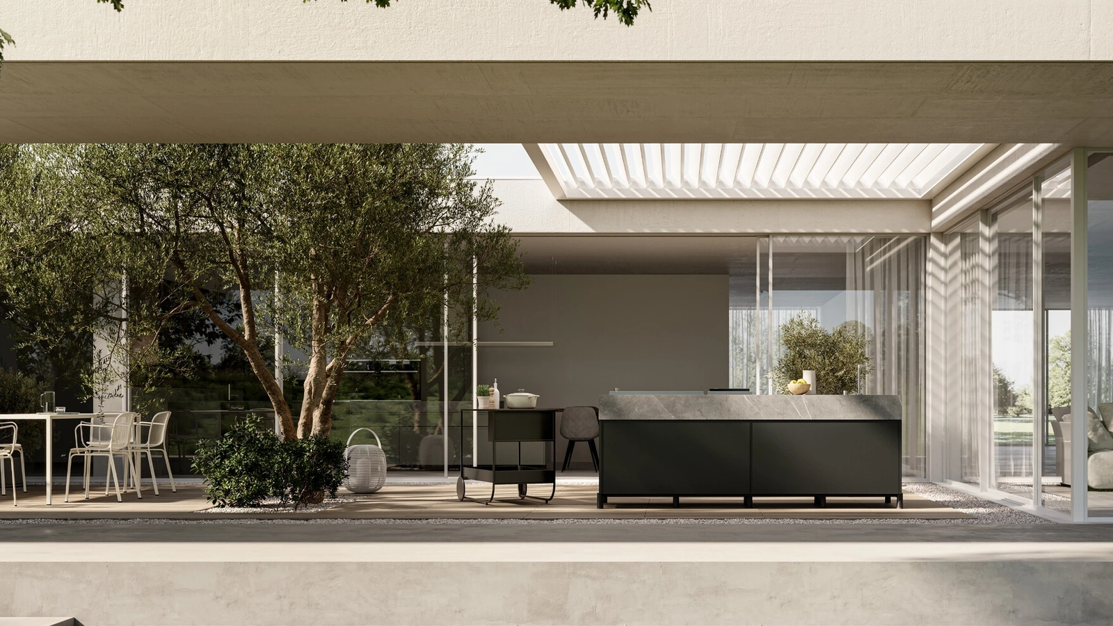 Modern Outdoor Kitchen in Aluminum Aura 03 by Arredo3