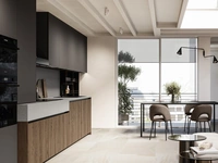 Linear Modern Kitchen Asia 02 in Oak and Lacquered by Arredo3