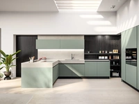 Modern Kitchen in Laminate with Cloe Peninsula by Arredo3