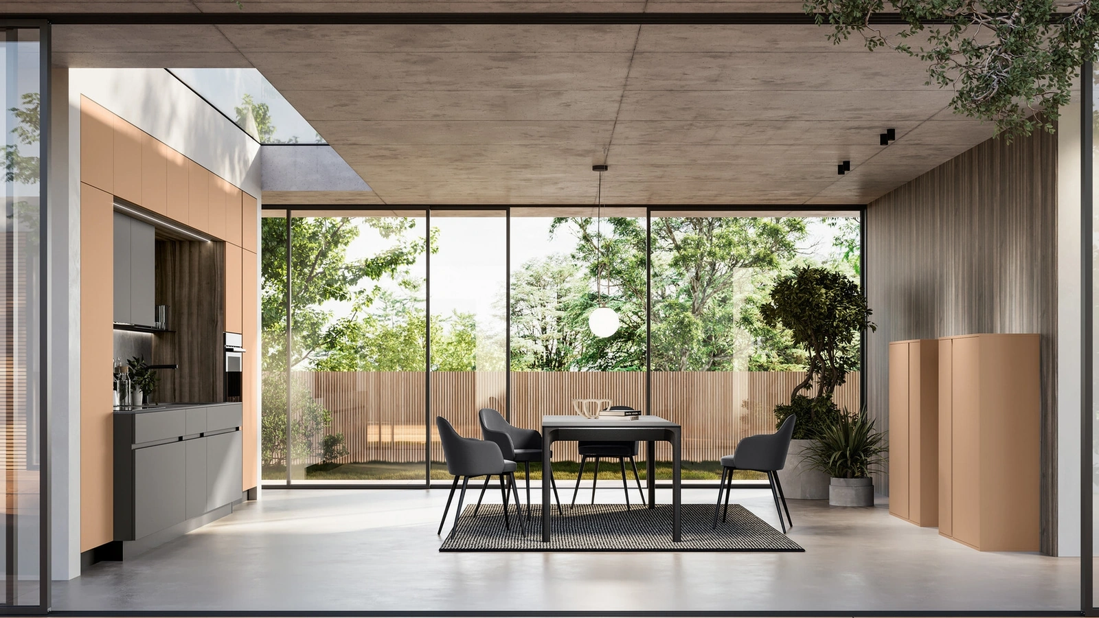 Modern linear kitchen in Cloe lacquer by Arredo3