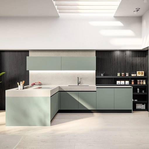 Modern Kitchen in Laminate with Cloe Peninsula by Arredo3