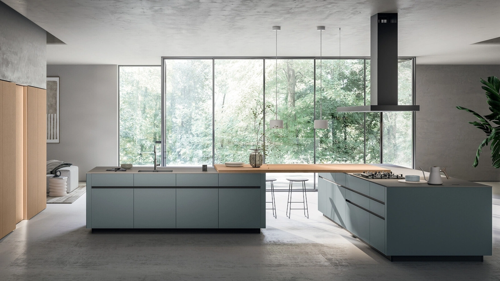 Modern Kitchen with Double Island Glass 02 by Arredo3