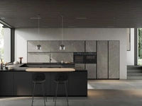 Modern Kitchen with Glass 04 Peninsula by Arredo3
