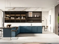 Modern Kitchen in lacquered and laminate with Meg island by Arredo3