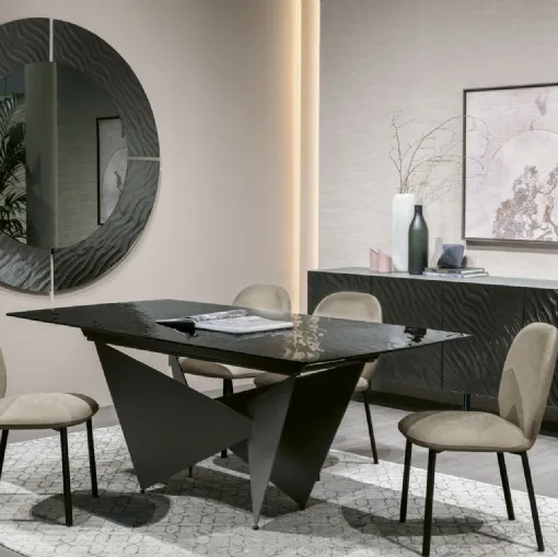 Altea mirror with wavy glass frame by Target Point