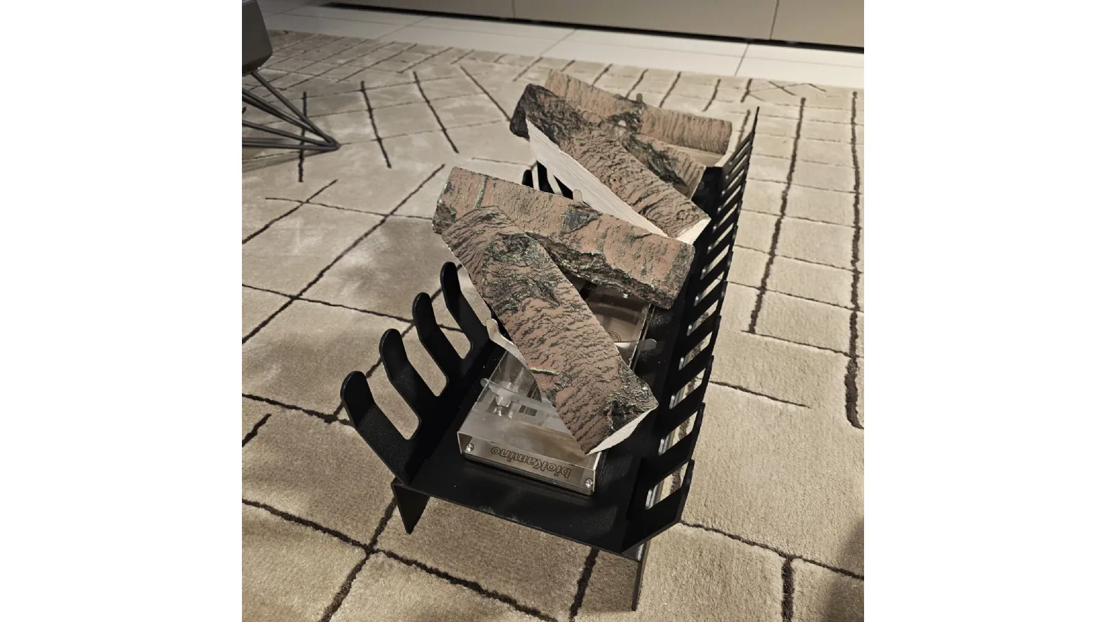 Bioethanol fireplace insert for wood-burning fireplace.