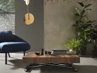Convertible coffee table with wooden top and metal base Calypso by Altacom