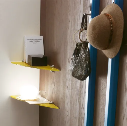 Colored glass shelf by Ponti Terenghi