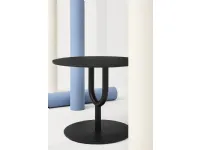 Diapason coffee table with embossed black steel top and base by Infiniti.