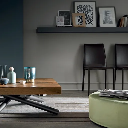 Transformable side table with square wooden top Levante by Altacom