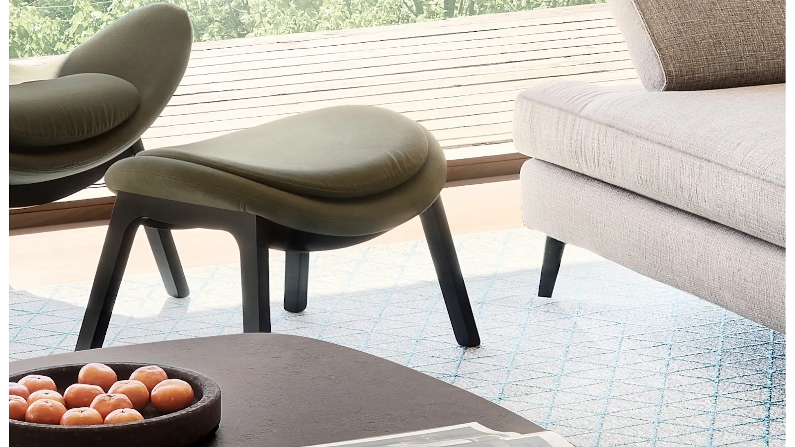 Lazy fabric pouf by Calligaris