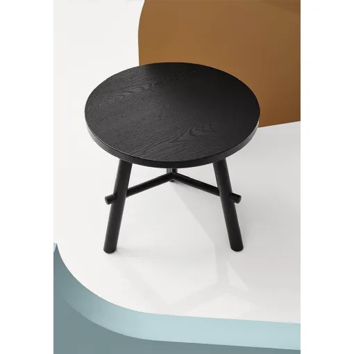 Record Contract coffee table with Black Oak top and steel base by Infiniti.