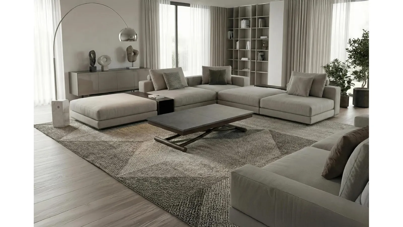 Sesamo transformable coffee table by Easyline