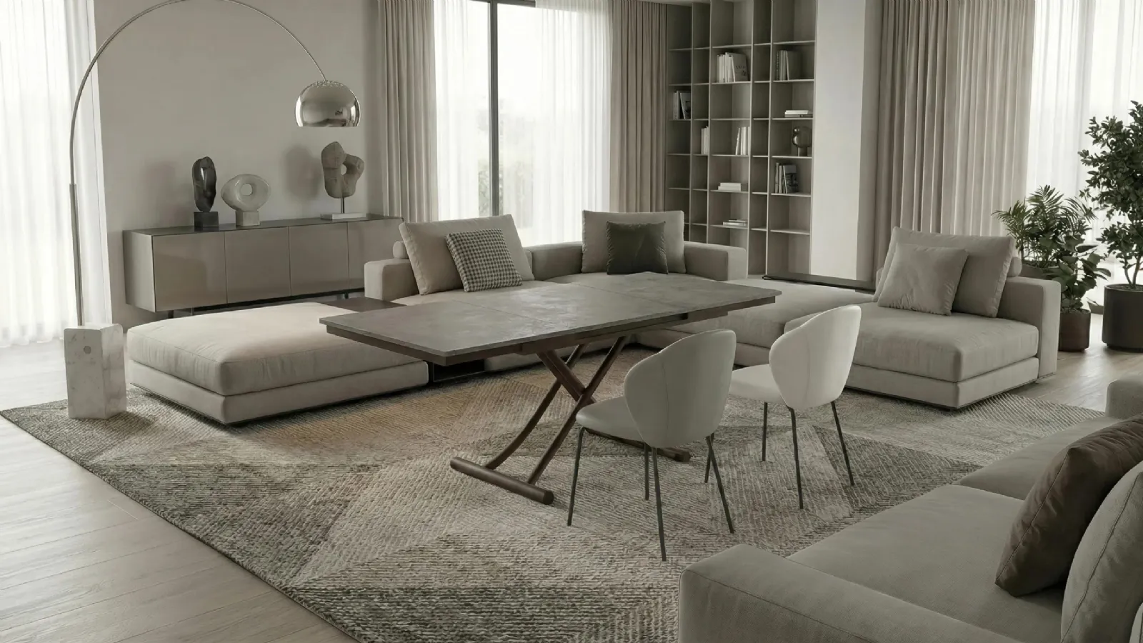 Sesamo transformable coffee table by Easyline