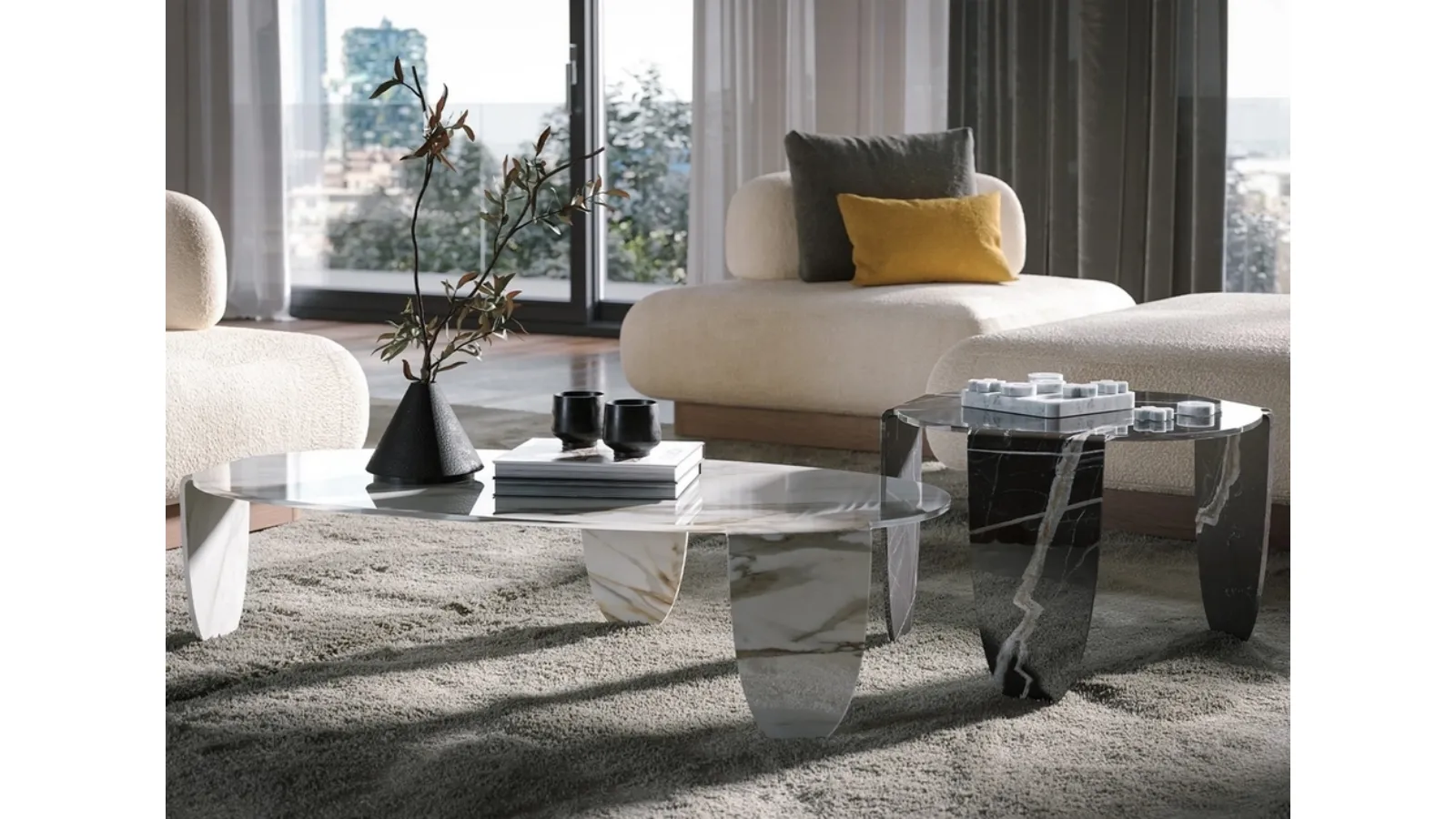 Arturo Artistic Glass coffee table by Tonin Casa