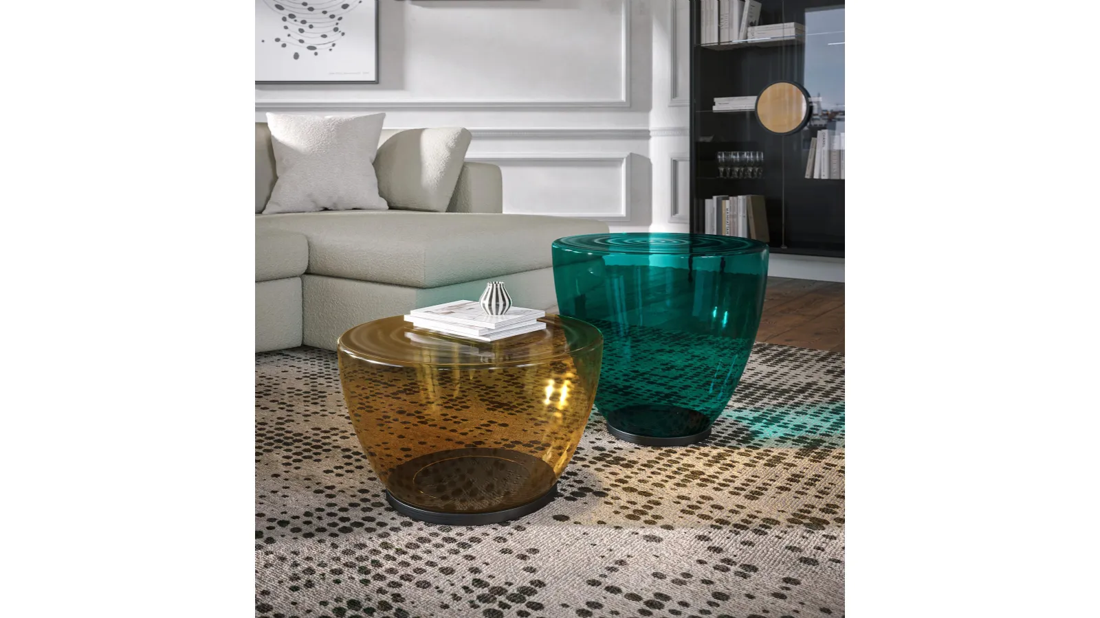 Konca coffee table in blown glass by Tonin Casa