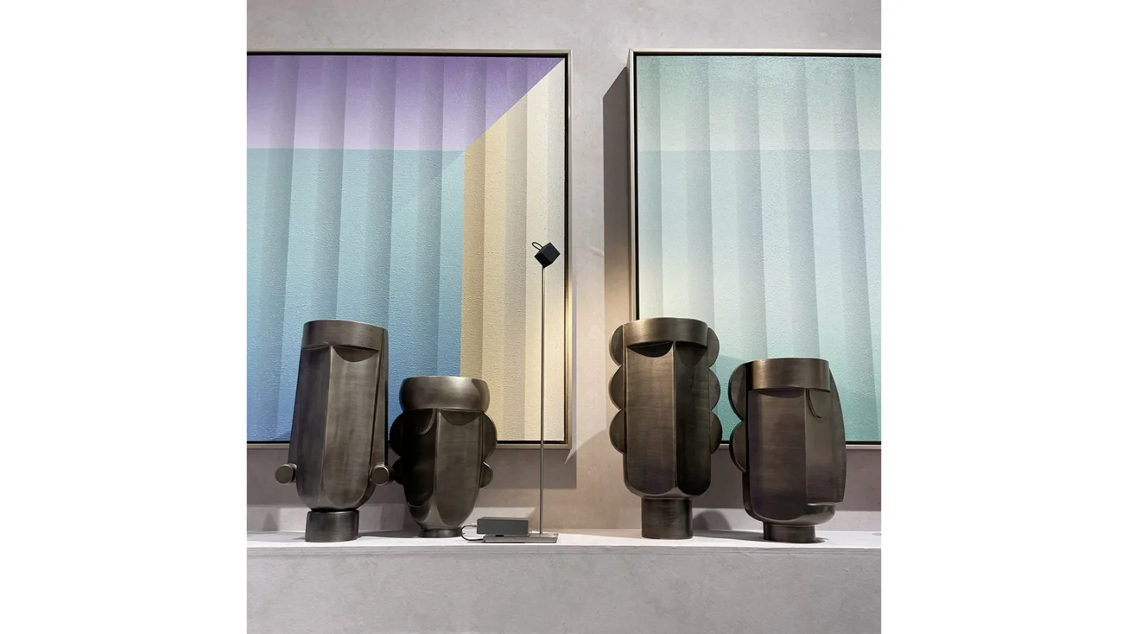 Ceramic pots from the Checkmate Collection by Adriani and Rossi.