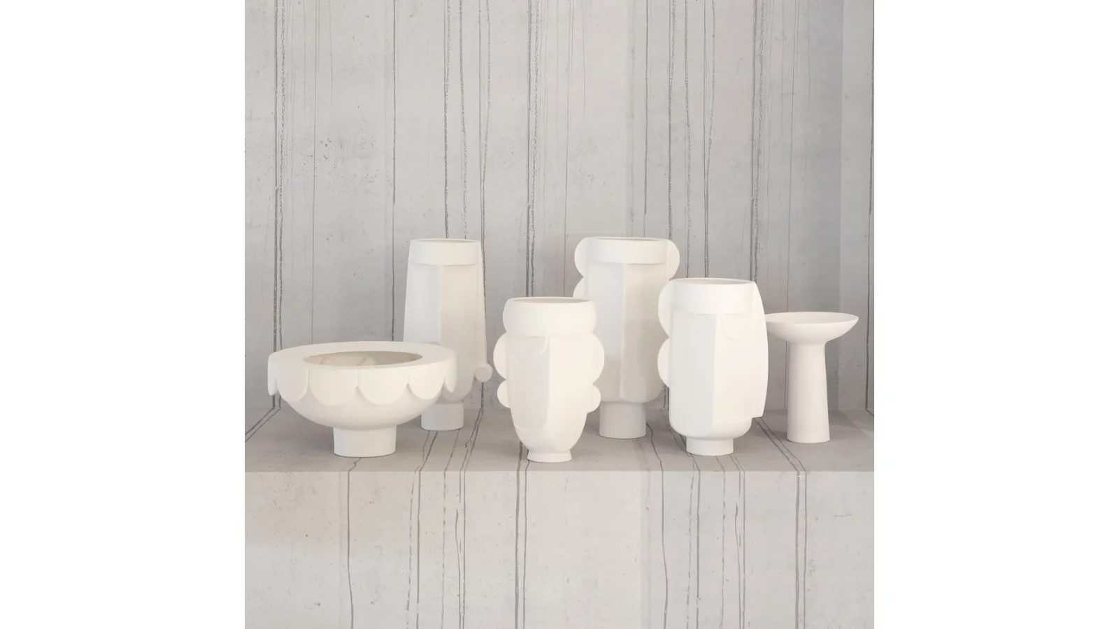 Ceramic pots from the Checkmate Collection by Adriani and Rossi.