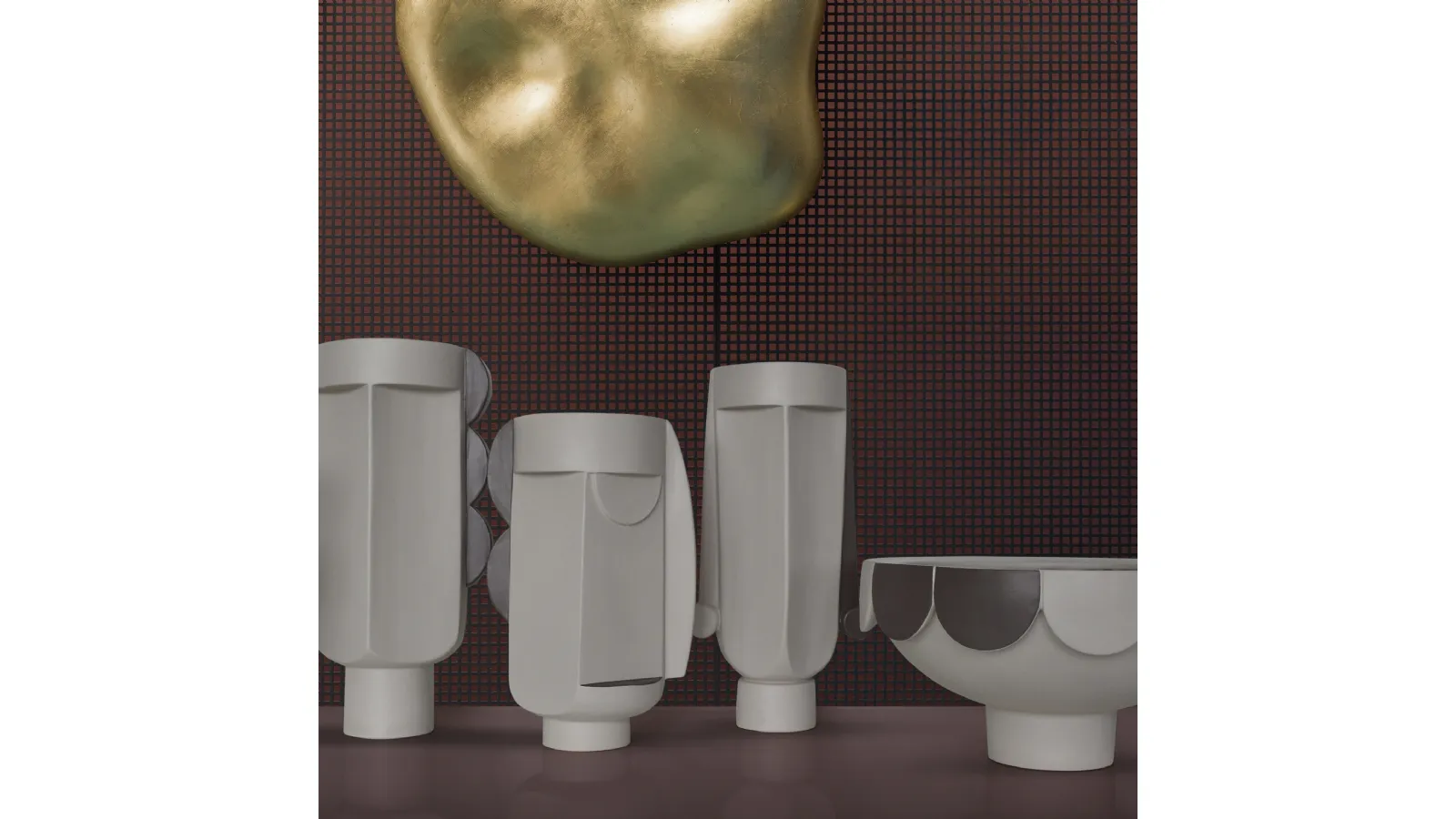 Ceramic pots Checkmate Collection by Adriani and Rossi