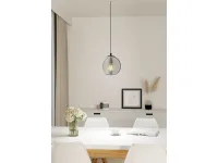 Ariscani suspension lamp in transparent black glass by Eglo