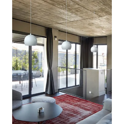 Cattaneo's Ball suspension lamp in aluminum.
